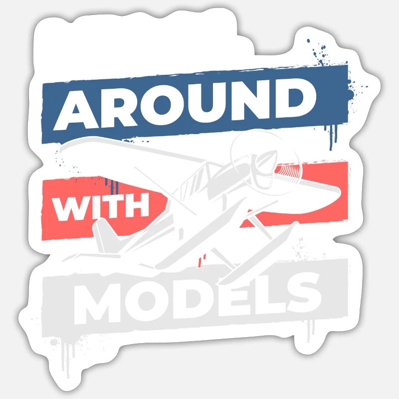 Model Builder Voltige aérienne - Sticker taille S (10 x 10 cm) - blanc mat