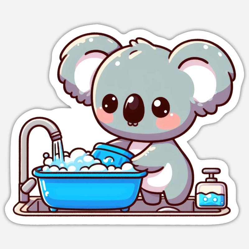 Süßer Koalabär freut sich - Sticker Größe S (10 x 10 cm) - Mattweiß