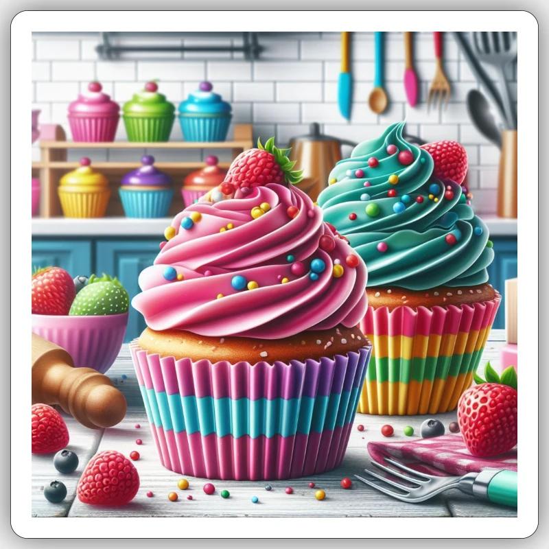 Cuocake Nr.4 - Sticker Größe S (10 x 10 cm) - Mattweiß