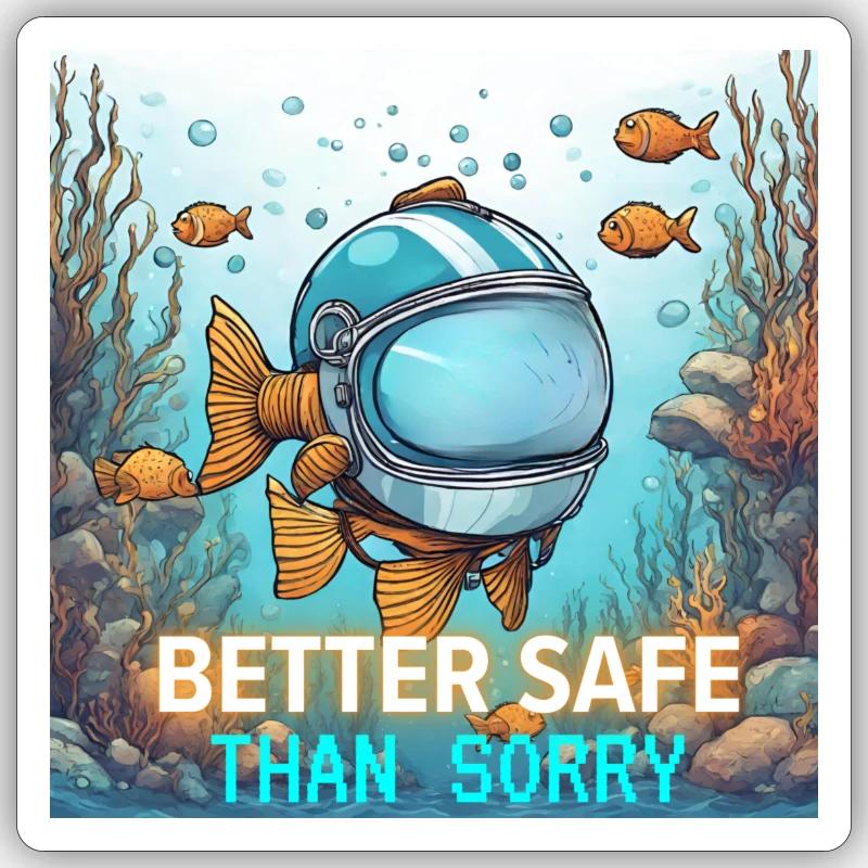 Cautious Fish - Sticker size S (10 x 10 cm) - white matte