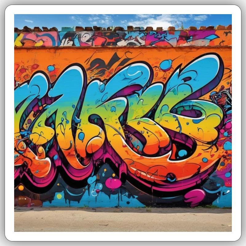 Graffiti - Sticker size S (10 x 10 cm) - white matte