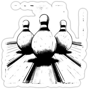 Bowling Pins - Sticker Größe S (10 x 10 cm) - Mattweiß - Vorne