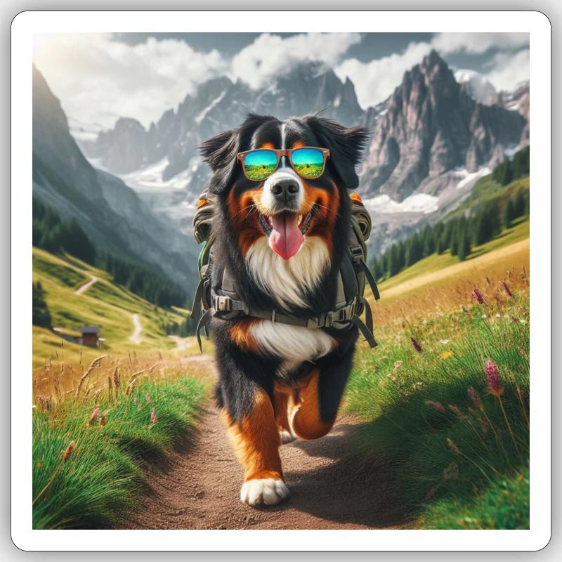 Bouvier bernois - Sticker taille S (10 x 10 cm) - blanc mat