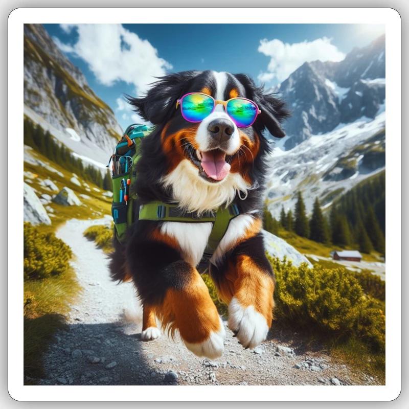 Bouvier bernois - Sticker taille S (10 x 10 cm) - blanc mat