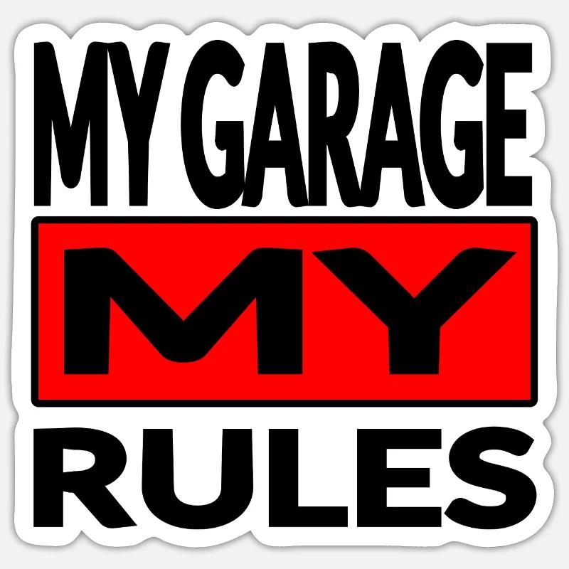 Garage - Sticker taille S (10 x 10 cm) - blanc mat