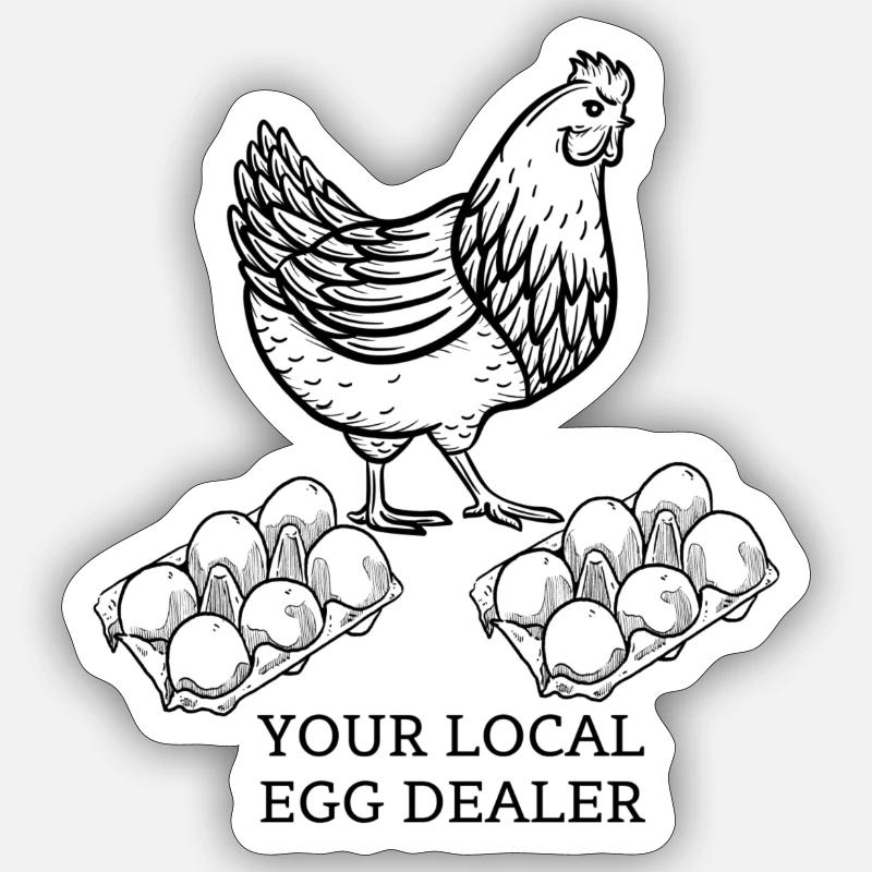 Ihr Eierhändler vor Ort - Sticker Größe S (10 x 10 cm) - Mattweiß