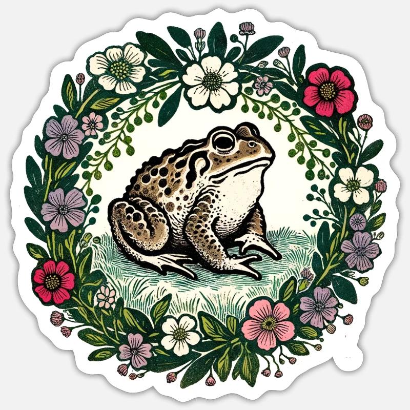 Crapaud - Sticker taille S (10 x 10 cm) - blanc mat