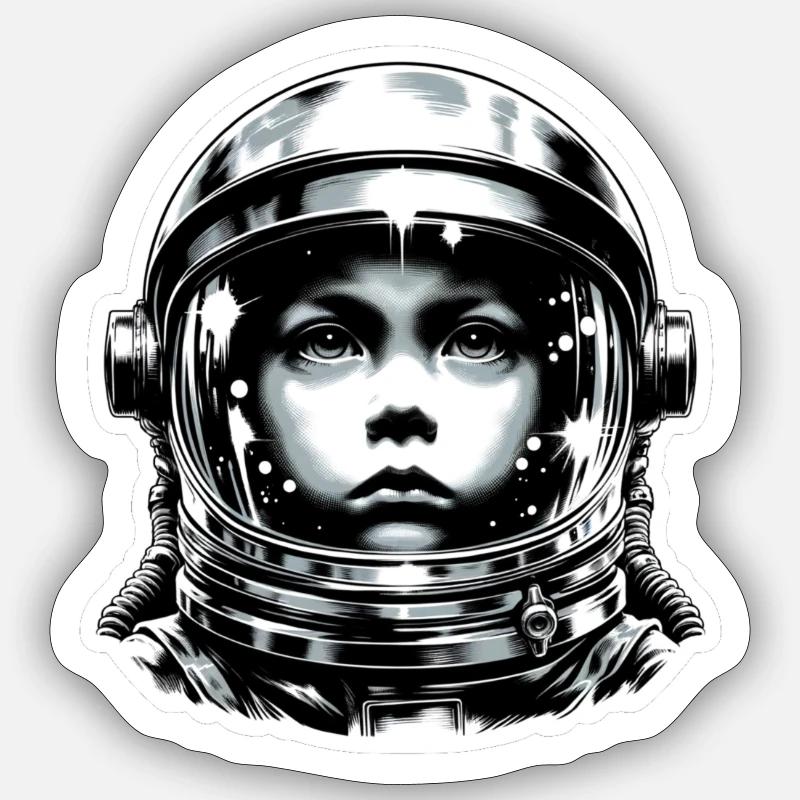 Space boy - Sticker size S (10 x 10 cm) - white matte
