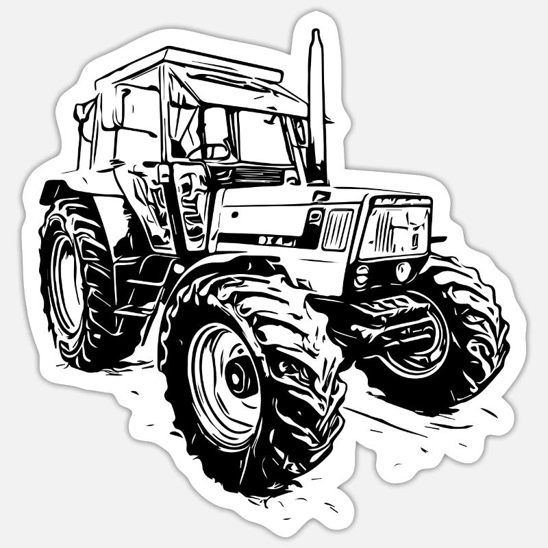 Frontlader - Sticker Größe S (10 x 10 cm) - Mattweiß