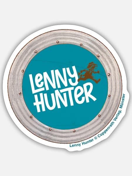 Lenny Hunter Offizielles Logo In Bullauge - Sticker Größe S (10 x 10 cm) - Mattweiß