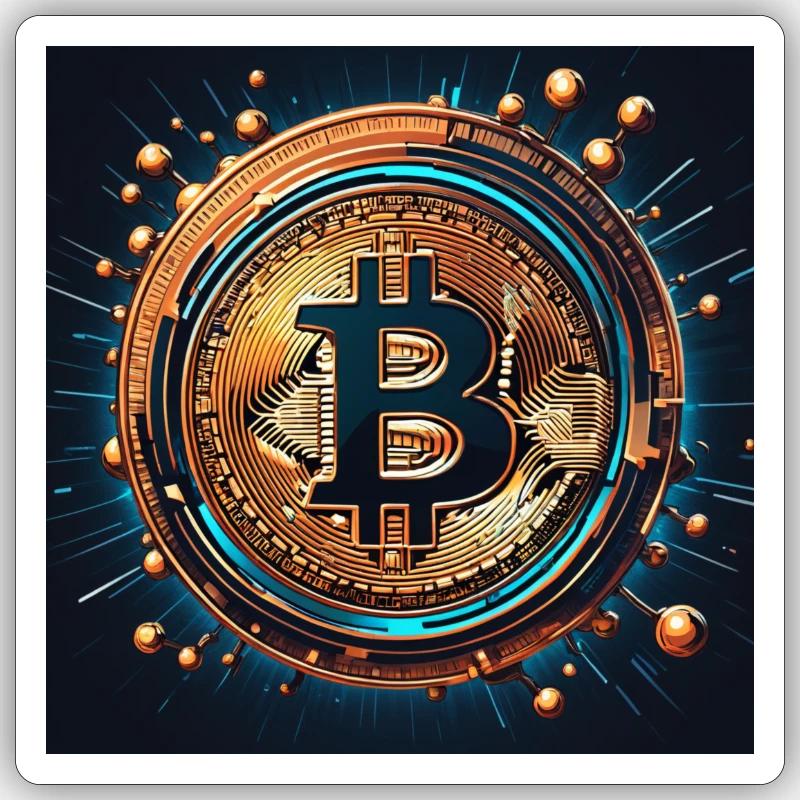 Bitcoin comic logo Sticker Größe S (10 x 10 cm)