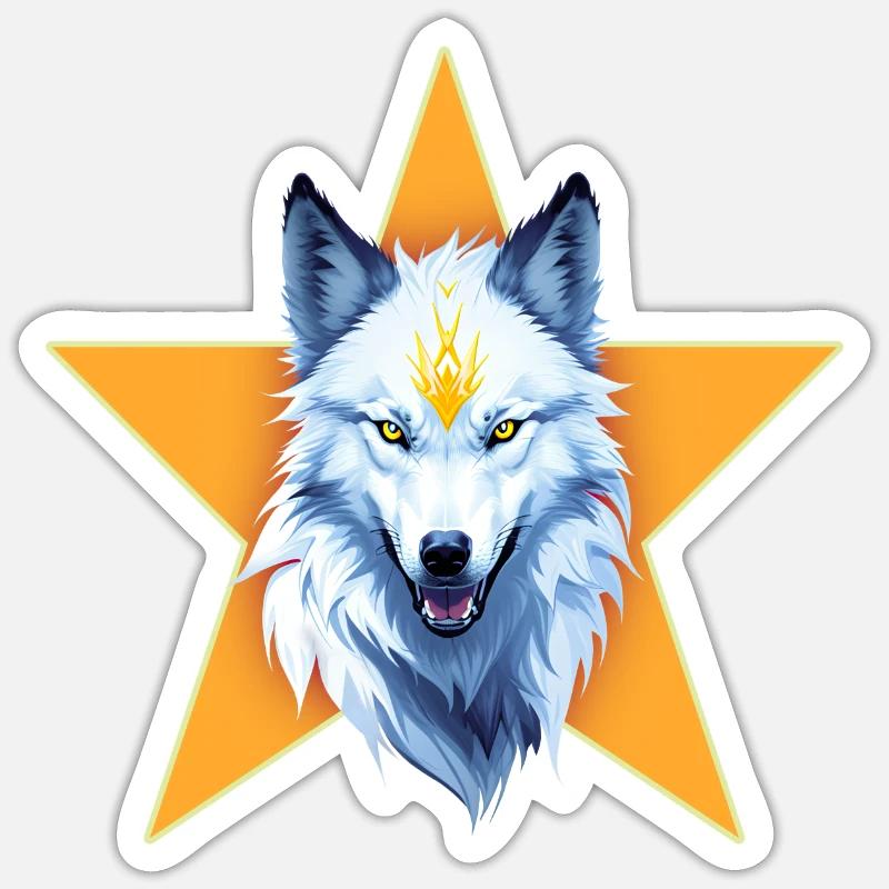WEISSER WOLF - Sticker Größe S (10 x 10 cm) - Mattweiß