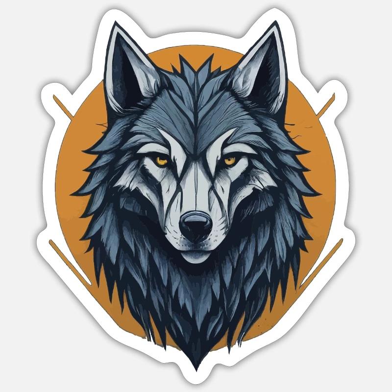 Grey Wolf - Sticker taille S (10 x 10 cm) - blanc mat