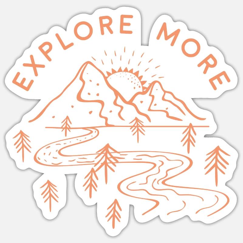 explore orange - Sticker size S (10 x 10 cm) - white matte