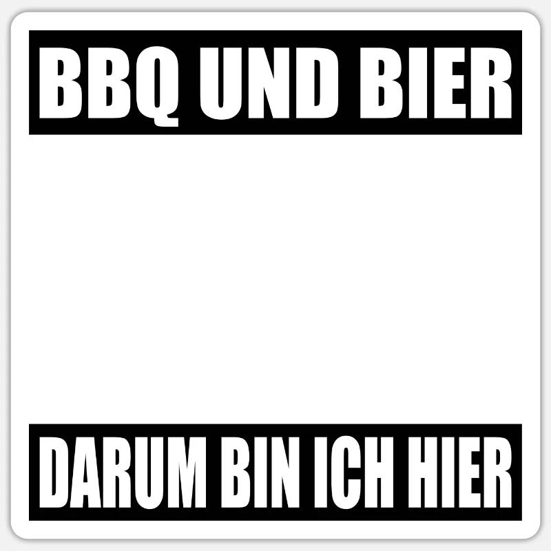 BBQ - Sticker Größe S (10 x 10 cm) - Mattweiß