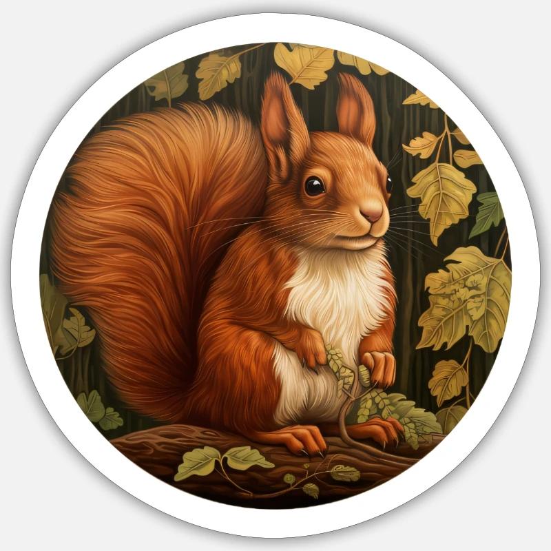 Eichhörnchen süß - Sticker Größe S (10 x 10 cm) - Mattweiß