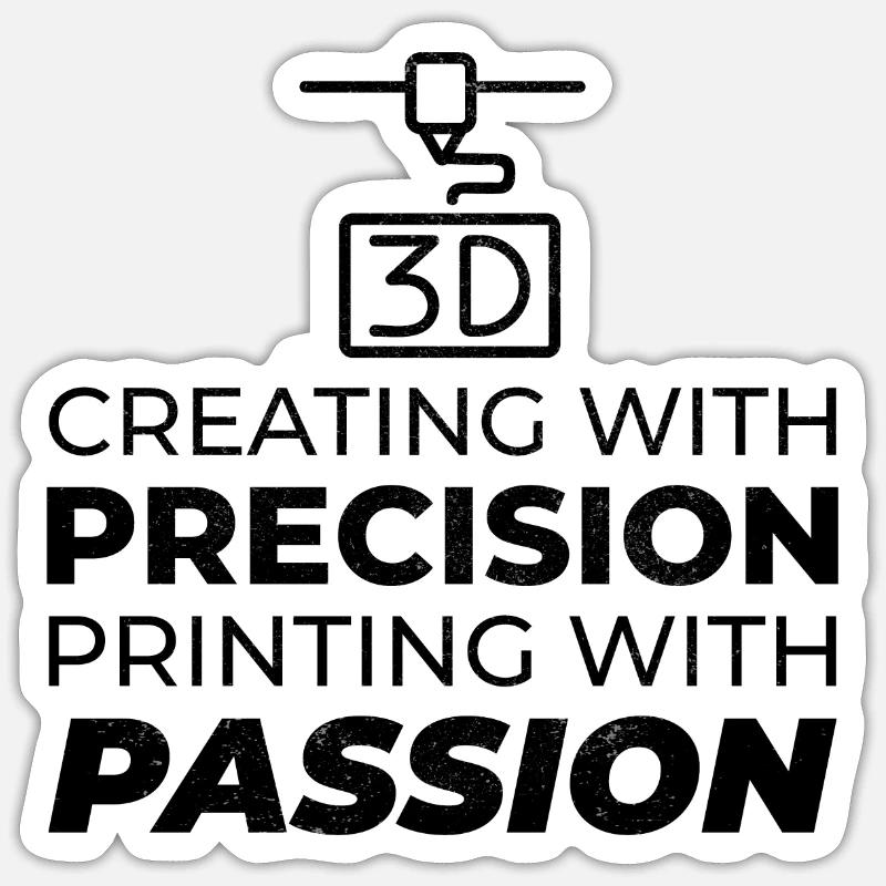 3D Printer 3D Printing - Sticker size S (10 x 10 cm) - white matte