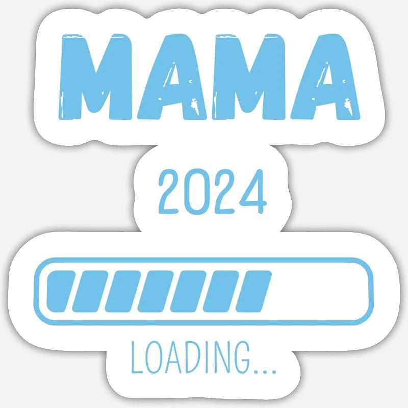 MAMA 2024 LOADING... - Sticker Größe S (10 x 10 cm) - Mattweiß
