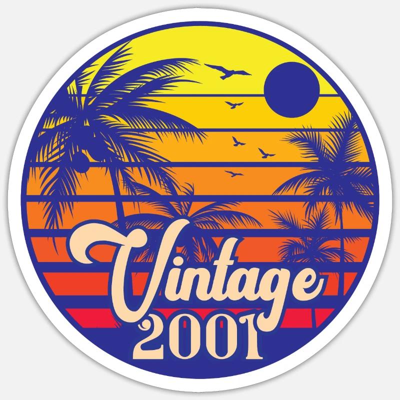 Millésime 2001 - Sticker taille S (10 x 10 cm) - blanc mat