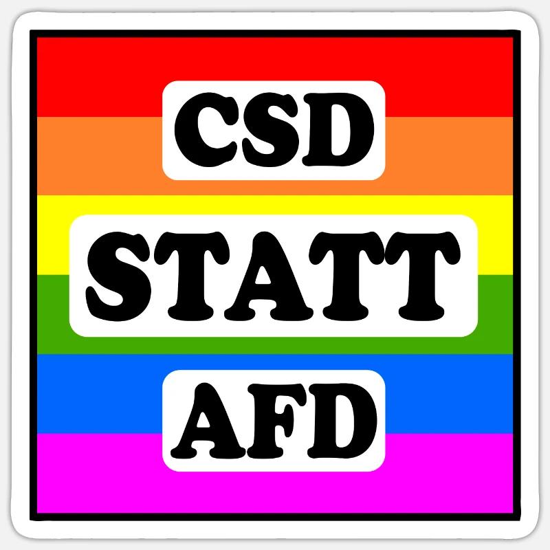 Csd statt afd - Sticker Größe S (10 x 10 cm) - Mattweiß