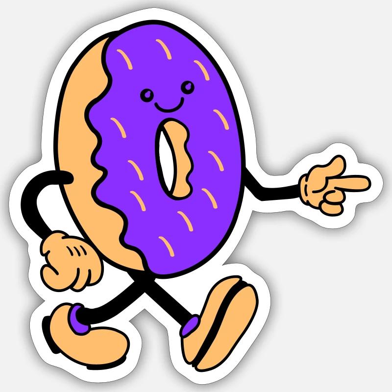 Donut Comic Smile Sticker size S (10 x 10 cm)