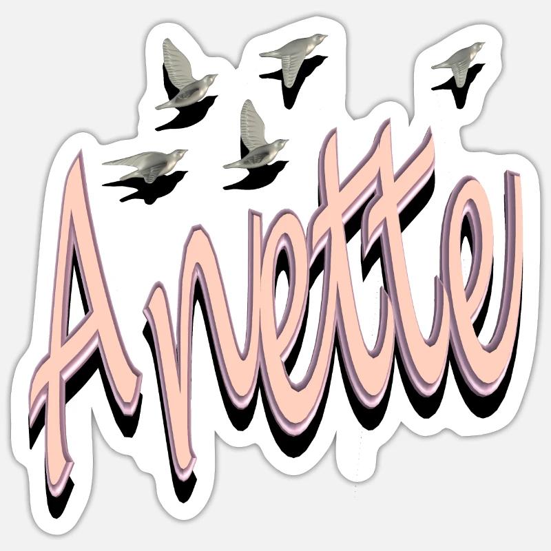 Anette2 - Sticker Größe S (10 x 10 cm) - Mattweiß
