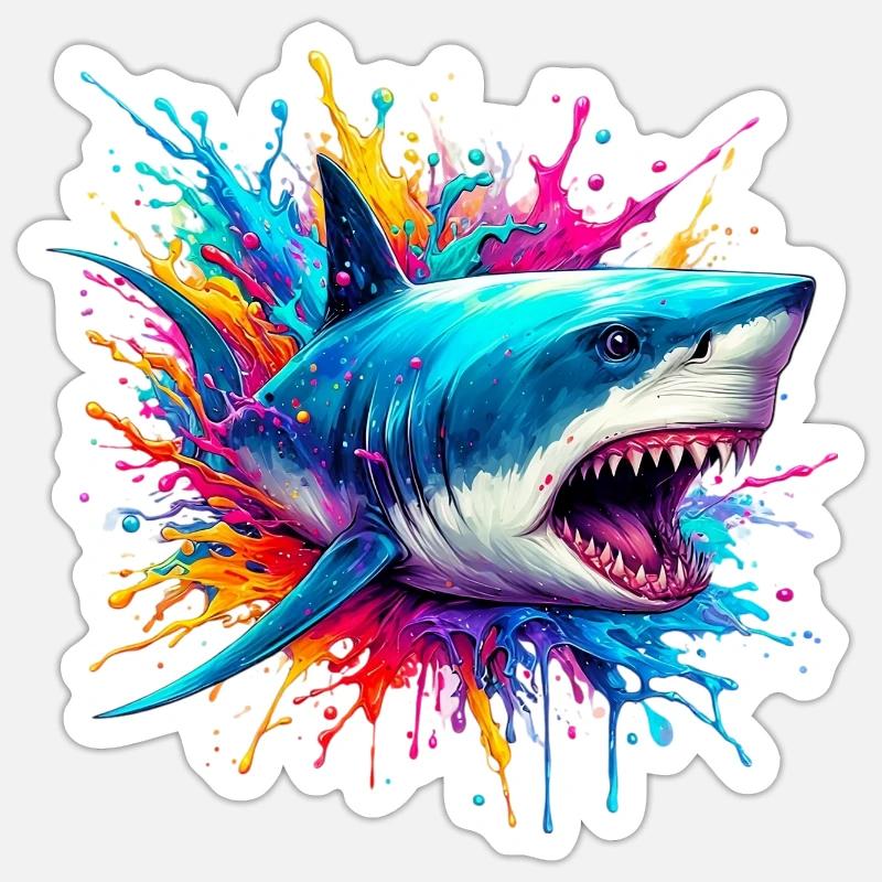 Shark - Sticker size S (10 x 10 cm) - white matte