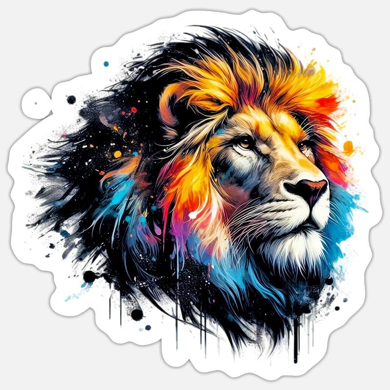 Löwe - Sticker Größe S (10 x 10 cm) - Mattweiß