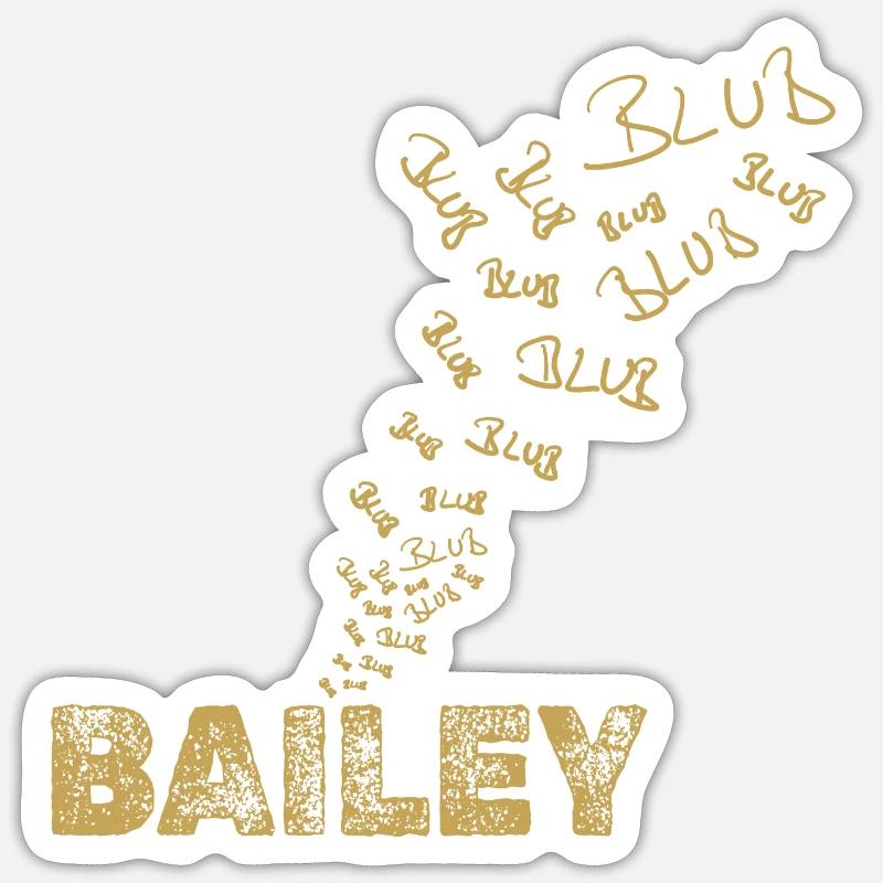 Bailey as a boat - Sticker size S (10 x 10 cm) - white matte