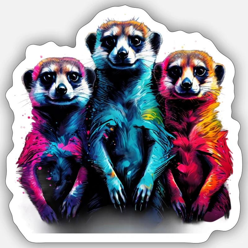 Erdmännchen-Freunde Sticker Größe S (10 x 10 cm)