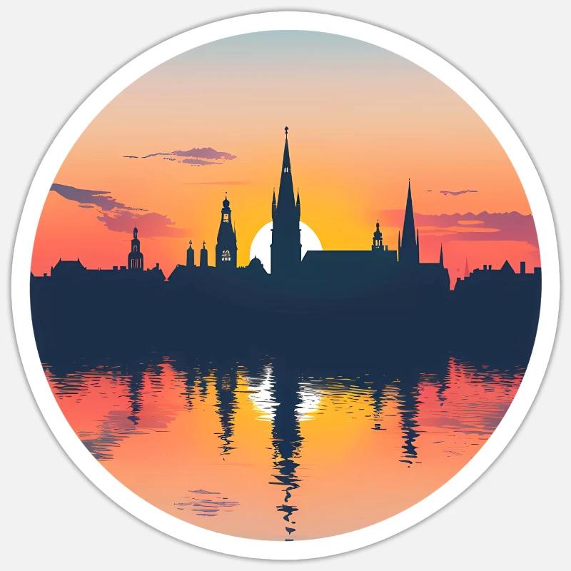 Remscheid Skyline - Sticker size S (10 x 10 cm) - white matte