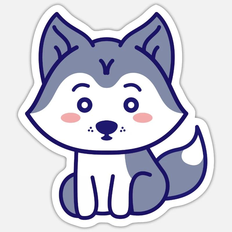 Wolf - Sticker size S (10 x 10 cm) - white matte