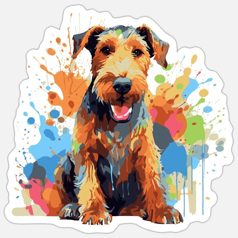 Drahthaar Foxterrier - Sticker Größe S (10 x 10 cm) - Mattweiß