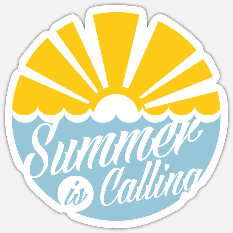 summer is calling white - Sticker size S (10 x 10 cm) - white matte