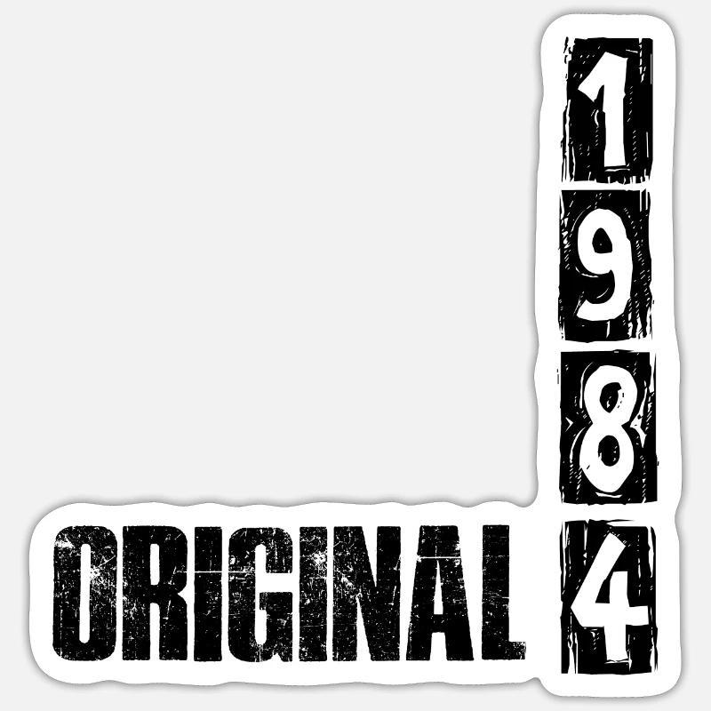 Millésime 1984 - Sticker taille S (10 x 10 cm) - blanc mat