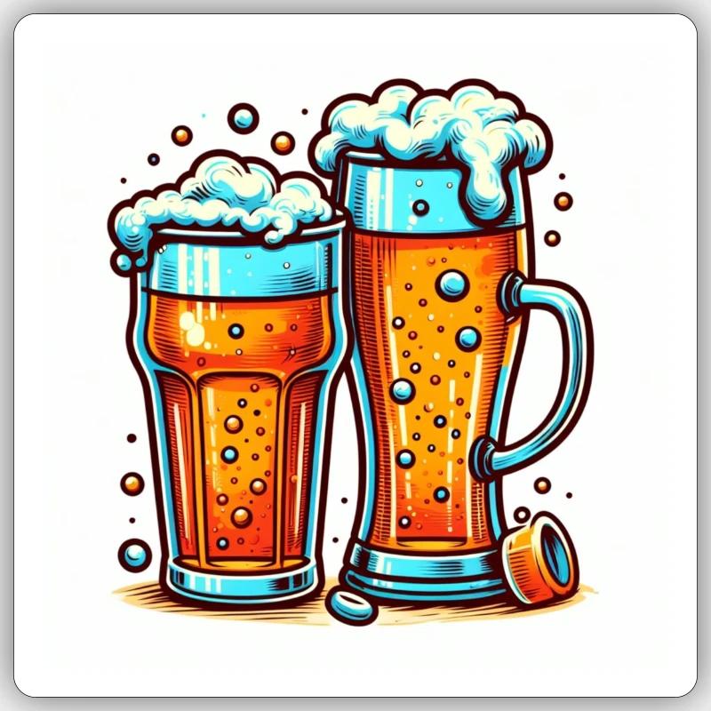 Bicchiere da birra Sticker formato S (10 x 10 cm)