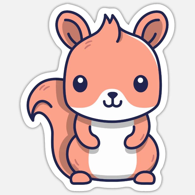 Écureuil - Sticker taille S (10 x 10 cm) - blanc mat