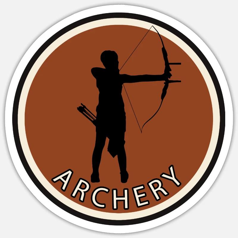 Archer Arc Long - Sticker taille S (10 x 10 cm) - blanc mat