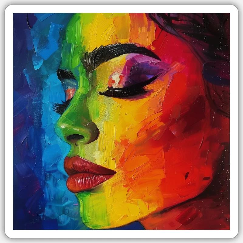 Regenbogen - Sticker Größe S (10 x 10 cm) - Mattweiß