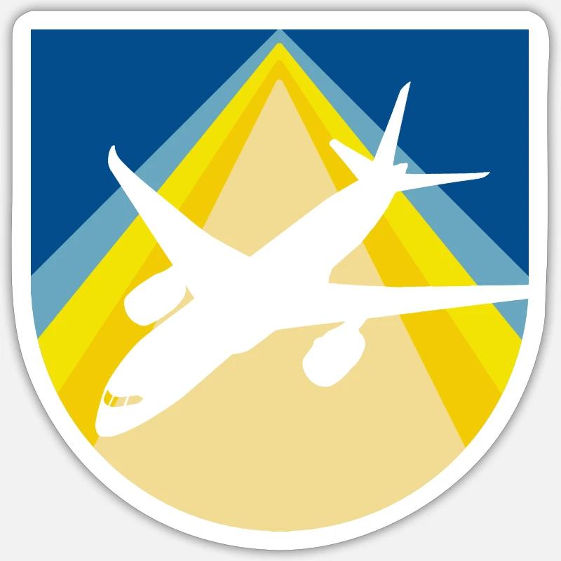 Pilotes d’aviation - Sticker taille S (10 x 10 cm) - blanc mat