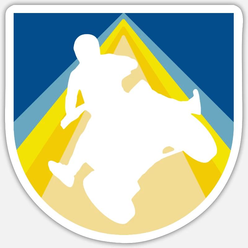 VTT cascadeur - Sticker taille S (10 x 10 cm) - blanc mat