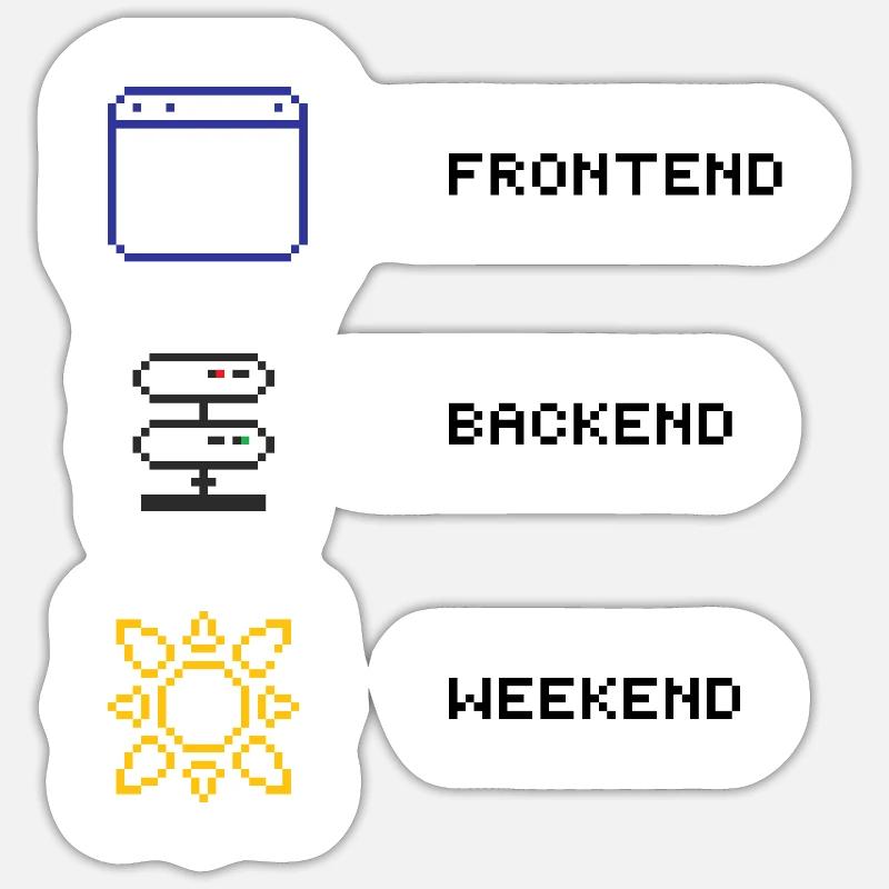 Für jeden Full-Stack Entwickler Sticker Größe S (10 x 10 cm)