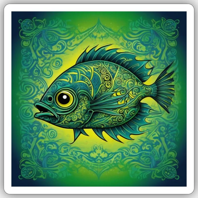 Unique fish - Sticker size S (10 x 10 cm) - white matte