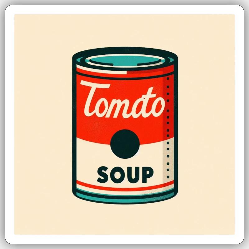 Tomato Soup Can in Risograph Sticker size S (10 x 10 cm)