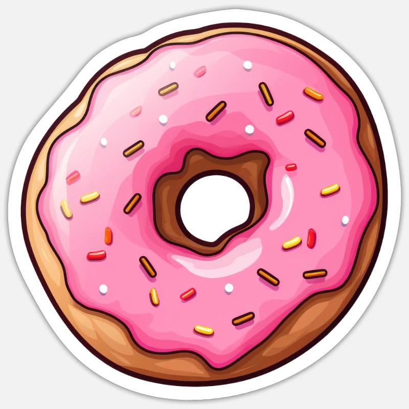 Beignet - Sticker taille S (10 x 10 cm) - blanc mat