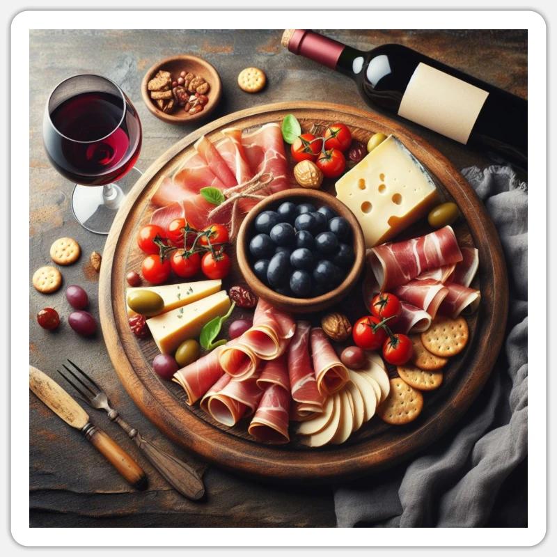 Serrano ham and cheese - Sticker size S (10 x 10 cm) - white matte