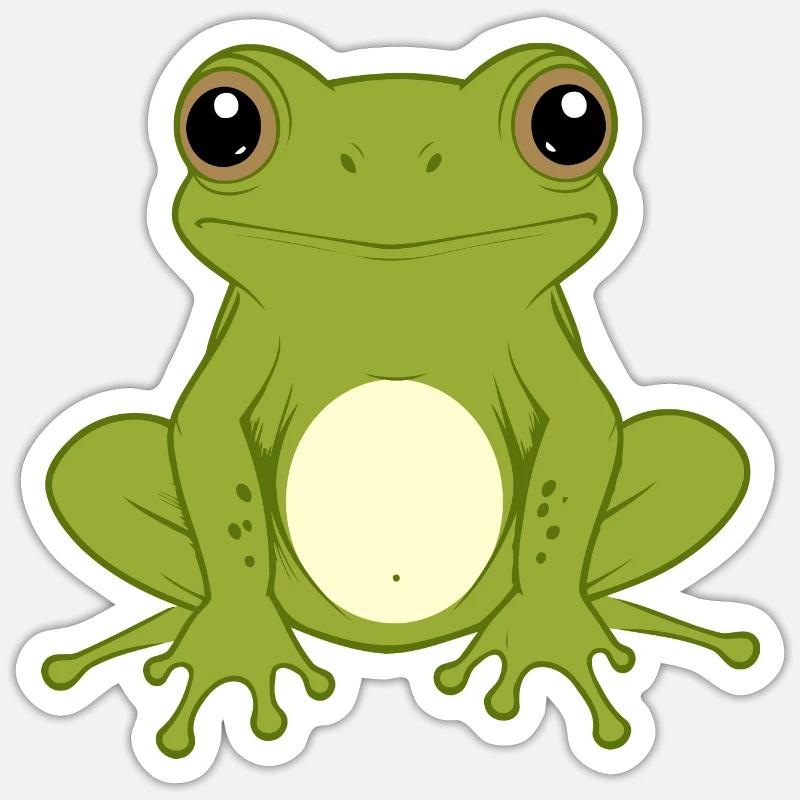 Frosch - Sticker Größe S (10 x 10 cm) - Mattweiß