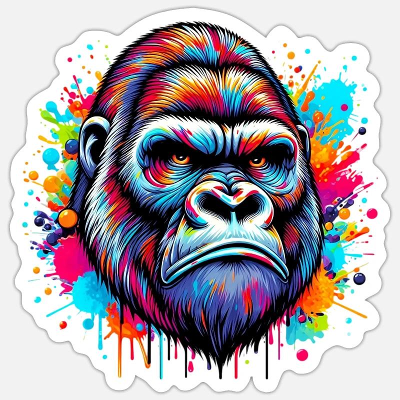 Gorilla - Sticker size S (10 x 10 cm) - white matte