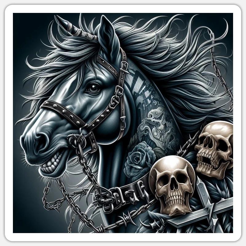 Schweres Pferd Sticker Größe S (10 x 10 cm)