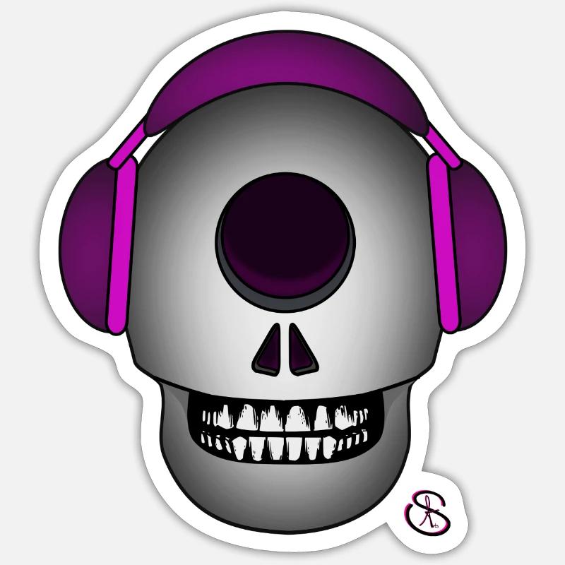 Neuro Skull - Sticker size S (10 x 10 cm) - white matte